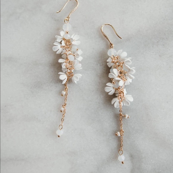 Luna & Stone Bridal Drop Earrings - Picture 3 of 5